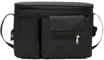 Organisateur Poussette Multifonctionnel, Sac Landau Universel et Imperméable, Baby Sac de Rangement pour Poussette, Accessoires de Poussette, Buggy Organizer (Noir)