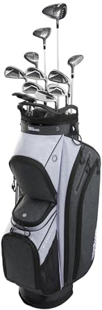 Mazze da Golf Wilson, Set Completo Player Fit, Inclusa Sacca da Golf Cart Bag, Grafite, Per Donna