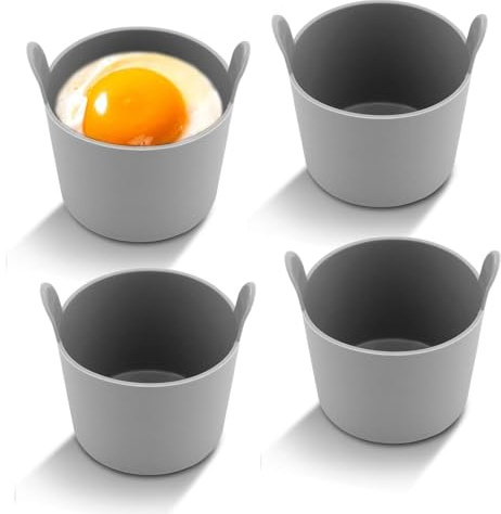 4pcs Ramekins for Air Fryer, Air Fryer Egg Moulds, Silicone Moulds Egg for Air Fryer, Home Kitchen Baking Fryer Airfryer Accessories, 7.5x5.5cm