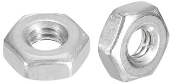 METALLIXITY Hex Nuts (#10-32) 50Pcs, 304 Stainless Steel Fine Thread Hexagon Nut Hardware - for DIY Home Repair Machinery, Silver