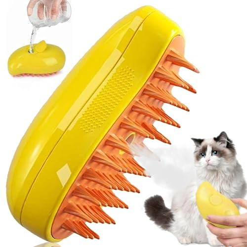 Katzenbürste Mit Dampf,3 In 1 Dampfbürste Katze,Steamy Brush Katze,Mit Wasser Katzen Dampfbürste,Multifunktionale Hundedampfbürste Für Katzen Und Hunde Zur Haarentfernung.