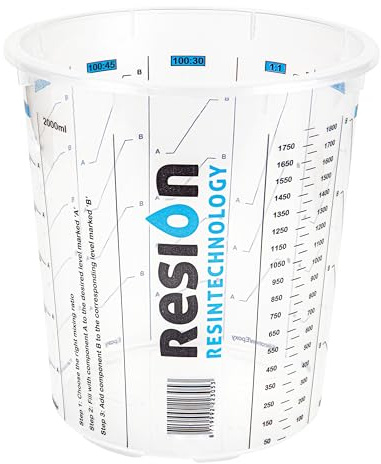 RESION 25 x Lackmischbecher | Farbe, Epoxid, Polyester | Mit klarem Mischungsverhältnis auf der Messbecher (2240ml)