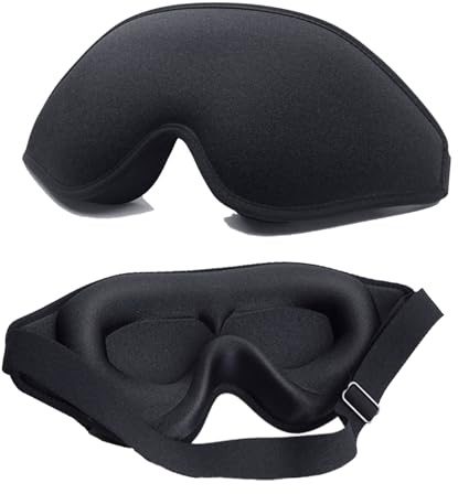 Schlafmaske Frauen Herren, 100% Licht blockierend Ergonomische Schlafbrille mit Verstellbar Gummiband, Schlafbrille Herren Bequem für Schlaf, Nickerchen, Meditation, Reisen, angenehme Nachtruhe