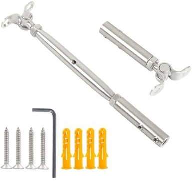 Drahtseilklemme 5 Set Deck-Kabelgeländer 2/3/4/5/6/8 mm Spanner-Befestigungs-Kippanker mit Sechskant-Madenschraubenbolzen Drahtseiltreppe Seilklemme(Größe:For 4mm wire)