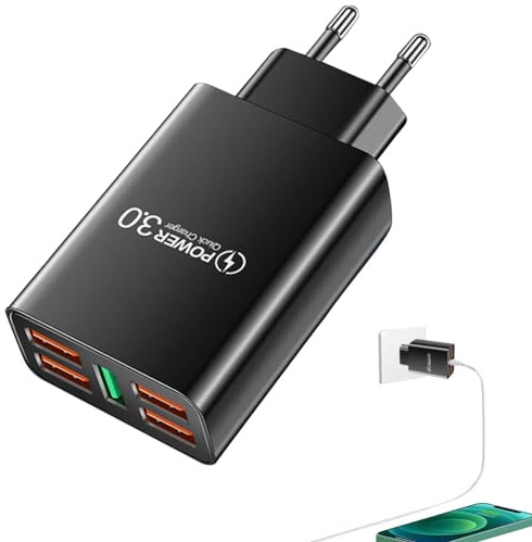 Bloque De Cargador USB Múltiples Puertos, Estación De Carga USB Multiport 5V/2A, AC100-240V 50-60 Hz; Bloque De Cargador USB 0.5A Múltiples Puertos, Adaptador De Carga 5 Puertos – Estación