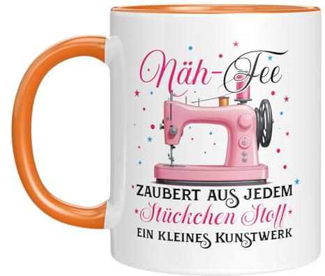Tasse mit Spruch | Näh-Fee - Zaubert aus jedem Stückchen Stoff ein kleines Kunstwerk | Geschenkidee für Nähliebhaber | Kaffeebecher 330 ml