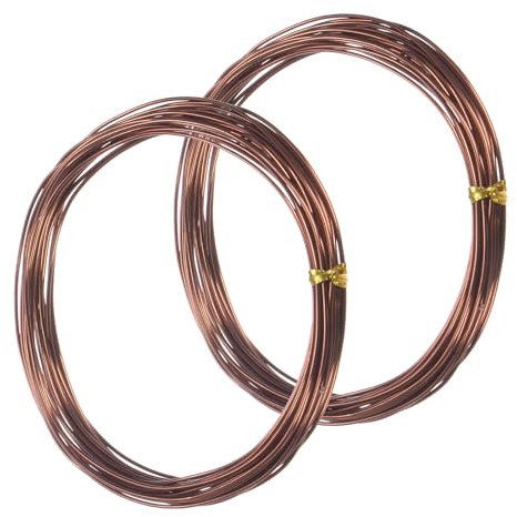 M METERXITY 2-Rotoli 1mm Filo Allenamento Bonsai, 32.8Ft Totali Filo Alluminio Anodizzato Bonsai per Forma Alberi Bonsai/Fissaggio Rami/Trattenimento Tronco[16.4ft Ciascuno, Bronzo]