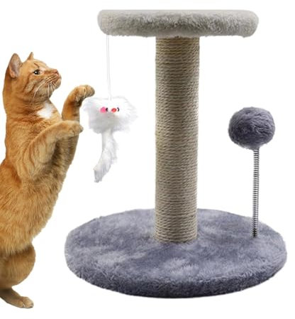 Kratzbaum für Hauskatzen, Katzenkratzturm, Katzenkratzbaum | Kratzspielzeug, Haustiere mit Federn und Federball, Innenschutz