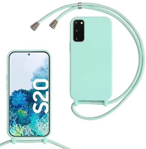 xinyunew Handykette für Samsung Galaxy S20 Hülle mit Band, Handyhülle mit Schnur zum Umhängen, weiche TPU Silikonhülle mit Band [abnehmbar] Halskettenhülle für Samsung Galaxy S20-Mintgrün | Kameraschutz und Bildschirmschutz, Necklace Handyhülle mit Schnur Stossfest Schutzhülle für zum Umhängen Case mit Kordel