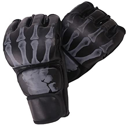 Happyyami MMA Halbhandschuhe Kickboxhandschuhe Atmungsaktive Halbfinger Boxhandschuhe Waschbar Sparring Trainingshandschuhe Für Kampfsport Und Fitness