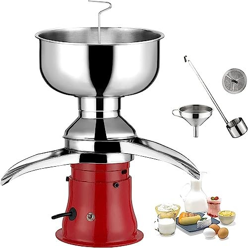 UKLULUAMZ Distributeur de crème laitière, séparateur centrifuge de lait, machine électrique professionnelle pour écumer le lait, séparateur centrifuge réglable, pour lait de vache, lait de chèvre,