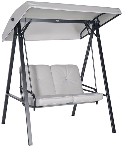 Outsunny Hollywoodschaukel Verstellbarem Dach Grau 145 x 116 x 172 cm