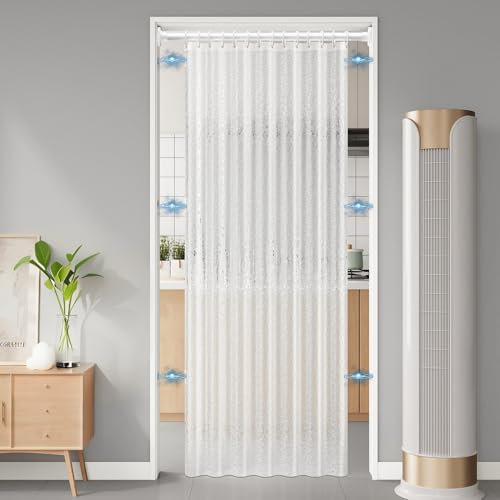 Icegrey Tenda magnetica oscurante, per porte a fisarmonica, per interni dell'armadio, divisorio, tenda invisibile, per camera da letto, soggiorno, porta, Stile 3