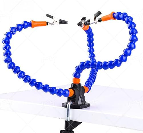 Soldadura de manos que ayudan a soldar herramienta de tercera mano, herramienta robusta de manos de ayuda, con 3 clips flexibles, para un control mejorado (A)