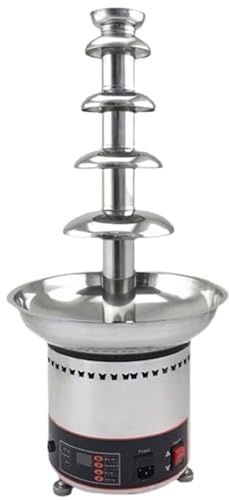 ylpddmm Fuente de Chocolate, Máquina de fusión de Chocolate para Fondue de 4/5/6/7 Niveles, de Acero Inoxidable,con Base de Olla de fusión en Caliente, para Centro Comercial, Hotel,5Tier