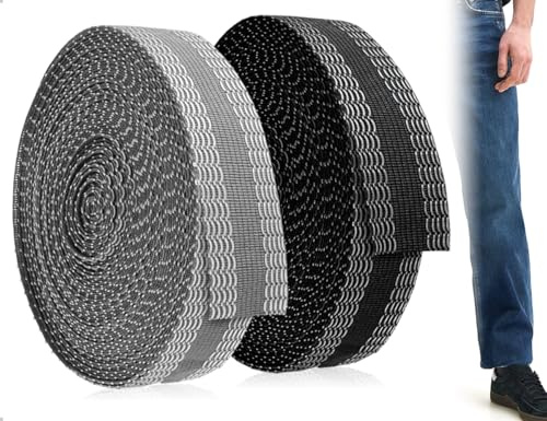 AOYEGIC 20 M Saumband Zum Aufbügeln,Waschfest Selbstklebend Bügelband,Hose Kürzen Ohne Nähen,verwendet für Kleidung Stoffe Jeans T-Shirt Bettlaken(Grau und Beige)