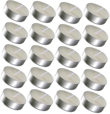 Zerodeko 50 pezzi Candele Tealight Profumate Bianche Aromaterapia Matrimoni e Feste Design e Durata Lunga