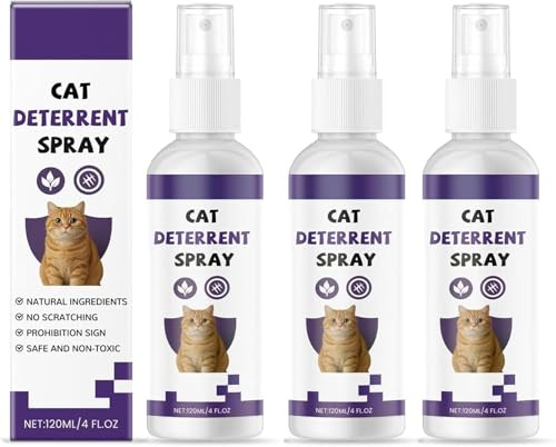 Generico Spray Anti-graffio per Gatti, Spray Repellente per Gatti per Interni ed Esterni, impedisce di graffiare mobili, Piante, divani, tappeti, Tende 120 ml (3 PCS)