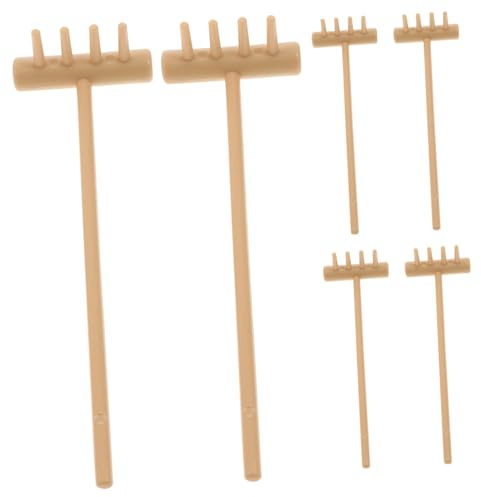 Toddmomy Lot De 6 Mini Râteaux Zen pour Table à Sable Décor Méditatif Râteaux Jaunes 4 Pieds Outils De Jardinage De Précision pour Bac à Sable Et Relaxation Spirituelle