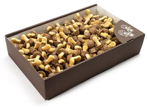 Galletas con Forma de Seta – Caja 1 kg | Galletas Decorativas con Sabor a Chocolate y Fruta | Dulces Crujientes para Fiestas, Candy Bar, Tiendas y Repostería Creativa (Chocolate Caramelo)