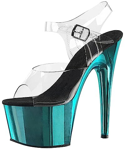 WQHPLMD Women's Sandals Stiletto Heel Platform Pumps Open Toe Ankle Strap Dress Shoes Party Wedding Pump Shoes Origin China