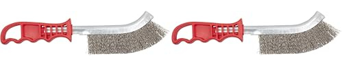 wolfcraft Cepillo manual de alambre de acero inoxidable I 2717000 I Para eliminar el óxido y limpiar (Paquete de 2)
