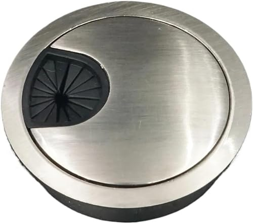 Kabelgenomföring skrivbord kabelbricka, hålhölje, utgång, bord, dator, PC, fäste med runda öglor, 50 mm/53 mm/60 mm/80 mm (borstfinish, 50 mm)