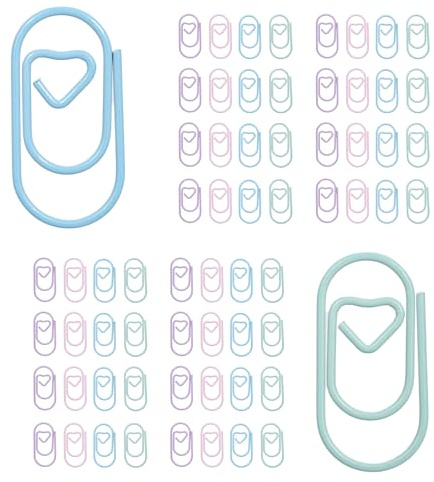 Aumotop 120 St Hjärtformade Pappersklämmor Hållbar Metall för Craft Scrapbooking för Skolkontorsbarntillbehör