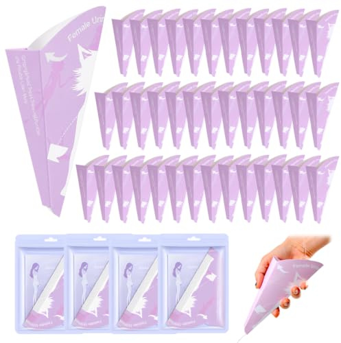 FCPEAG 40 Pz Coni per Pipi Donna Usa Getta,Imbuto Pipi Donna in Pied,Orinatoio Portatile,Urinella Donne in Carta Impermeabile Movimento Femminile,Orinatoio Coppetta Riutilizzabile