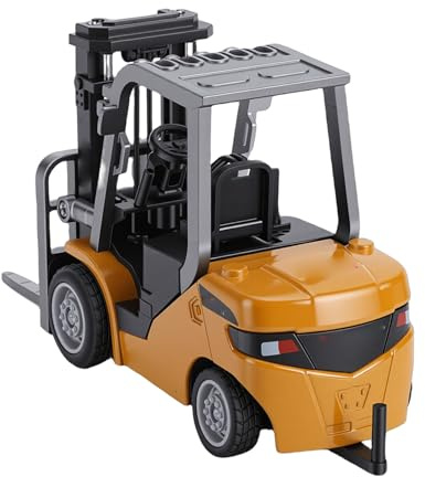 Hamwesh Giocattolo carrello elevatore radiocomandato a proporzioni complete | Veicolo da costruzione radiocomandato in scala 1/64, 8 canali, accoppiamento automatico, batteria ricaricabile da 500 mAh.