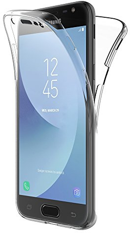 AICEK Samsung Galaxy J3 2017 Hülle, 360°Full Body Transparent Silikon Schutzhülle für Samsung J3 2017 Case Crystal Clear Durchsichtige TPU Bumper Galaxy J3 2017 Handyhülle (5 Zoll SM-J330F)