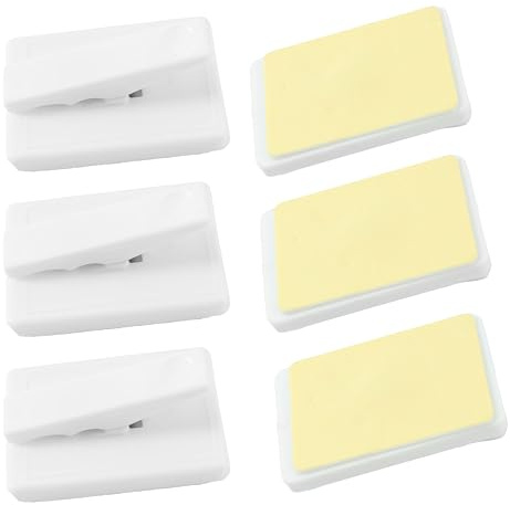 Jocbinltd Self Adhesive Hooks, Bill Clips, Sticky Hooks for Glass, Tiles, Metal and Veneer Surfaces, Pack of 6