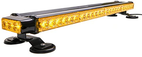 CUMART 26.5 Amber Yellow 54 LED Automotive Rooftop Beacon Warning Emergency Flashing Snow Plow Light Bar Double Side Strobe Light Traffic Advisor with Magnetic Base For Tow Work Truck Pickup