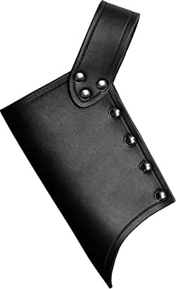 Andracor - Handgefertigter Schwerthalter aus echtem Leder speziell für Langwaffen - Kostüm-Zubehör für LARP, Mittelalter, Wikinger, Fantasy & Cosplay - Farbe: Schwarz