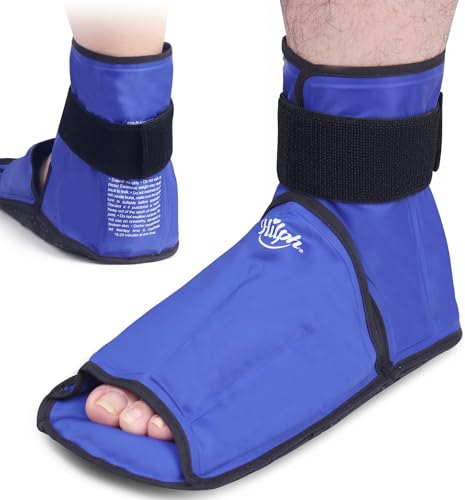 Hilph Groß Kühlschuhe Chemotherapie Kühlpads Knöchel, Gel Kühlkissen Kühlsocken Chemo, Kühl Schuhe Wiederverwendbar für Plantarfasziitis, Sportknöchelverletzung, Füße Schwellung, 1 Stück