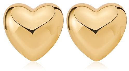 MUYAN Kleine Herz Gold Ohrstecker für Frauen Love Heart Zierliche Vergoldetes Leichtgewicht Vintage Gold Ohrringe Mode schmuck
