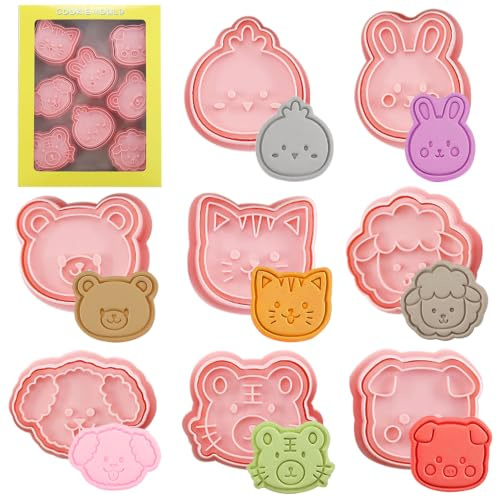 8 Stück Tier Ausstechformen,Ausstechformen Tiere Klein,Plätzchen Ausstecher Tiere, Keksausstecher Kinder,Ausstecher Set Tiere,Cookies Cutter (Tier-A)