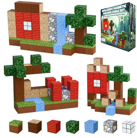 Desire Deluxe Magnetic Building Blocks Montessori Construction Cubes for 3+ Years Toys, Educational Magnetic Tiles Block for Girls & Boys - Födelsedagspresent