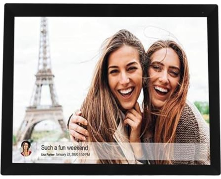 15 Zoll Digitaler Bilderrahmen, HD Touchscreen | 32 GB Speicher WiFi Verbindung Desktop oder Wandmontage kompatibel mit Vphoto App für Familienfotos