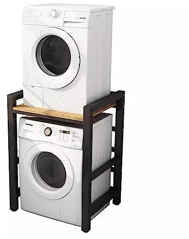 Drum Washing Machine Cabinet - Over Washer Storage Unit with Stacking Kit for Washer and Dryer - Washing Machine Storage Shelf