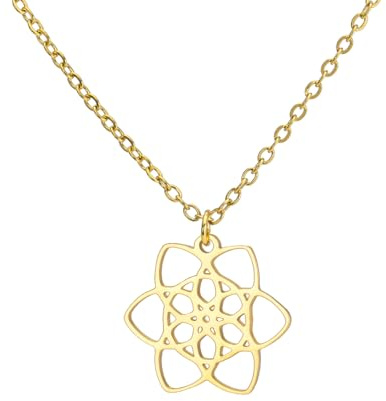 kkjoy Collana Fiore della Vita in Acciaio Inox Collana con Ciondolo a Nodo Celtico Fiore dell'Eternità Gioielli Amuleto d'Ispirazione per Donne Signore di Charme