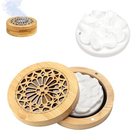 Diffusore di Oli Essenziali Pietra Diffusore Olio Essenziale Piccolo Con Scatola di Profumo di Legno, pietra profumata per oli essenziali per Soggiorno Bagno Auto Camera da Letto