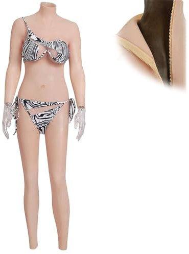 XSWL Silikon-Brustpanzer-Bodysuit, Ganzkörper-Silikonanzug, Crossdress, C-E-Cup, Bekleidung von männlich zu weiblich, für Crossdresser, Transgender, Drag Queen