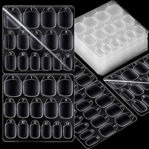 Larfraecy 40 Blätter 600 Stück Nagelkleber Pads 15 Größen Nagel Hafttabs Klebepads Doppelseitiger Nagelkleber Aufkleber Transparent Nails Tips Kunstnägel Aufkleber Jelly Gel Tape Adhesive Tabs