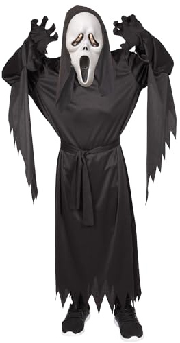 Rubie's Rubies Costume Fantasma per bambini e bambine, tunica con cintura, guanti e maschera con cappuccio, licenza ufficiale, fantasma, urlo per Halloween, Carnevale, feste a tema