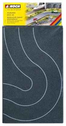 NOCH Bundesstraße Universalkurve, realistische Straßenkurven, Asphalt für Modellbahn Spur H0