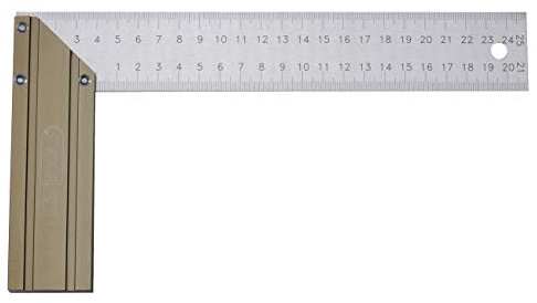 KS Tools 300.0223 Equerre graduée acier KS 400mm - talon en aluminium, lame acier trempé graduée