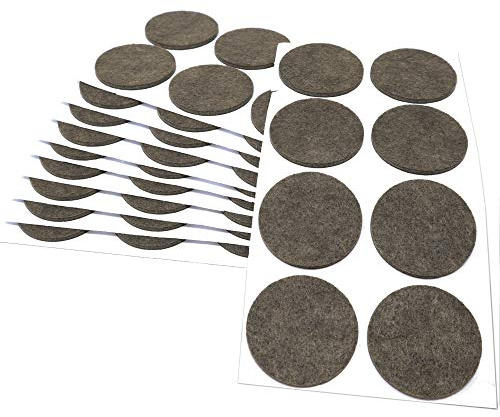 Adsamm® / 80 x Selbstklebende Filzgleiter/Braun/ø 50 mm/Rund/Möbelgleiter aus Filz mit 3.5 mm Stärke/Möbel- und Bodengleiter