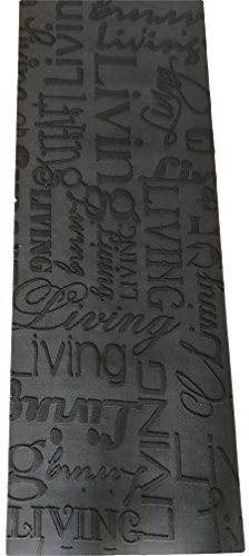 LaVelahome Tappeto Cucina Living con Scritte Nero Grigio – Passatoia Antiscivolo Assorbente Lavabile in Lavatrice – Runner Personalizzabile – Made in Italy (50 x 300)