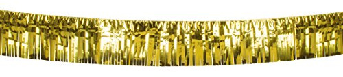 Partygirlande goldene Hochzeit - 6 m - Lametta Girlande Gold VIP Raumdeko Silvester Foliengirlande Raumdekoration Partydeko Lametta Girlande Gold